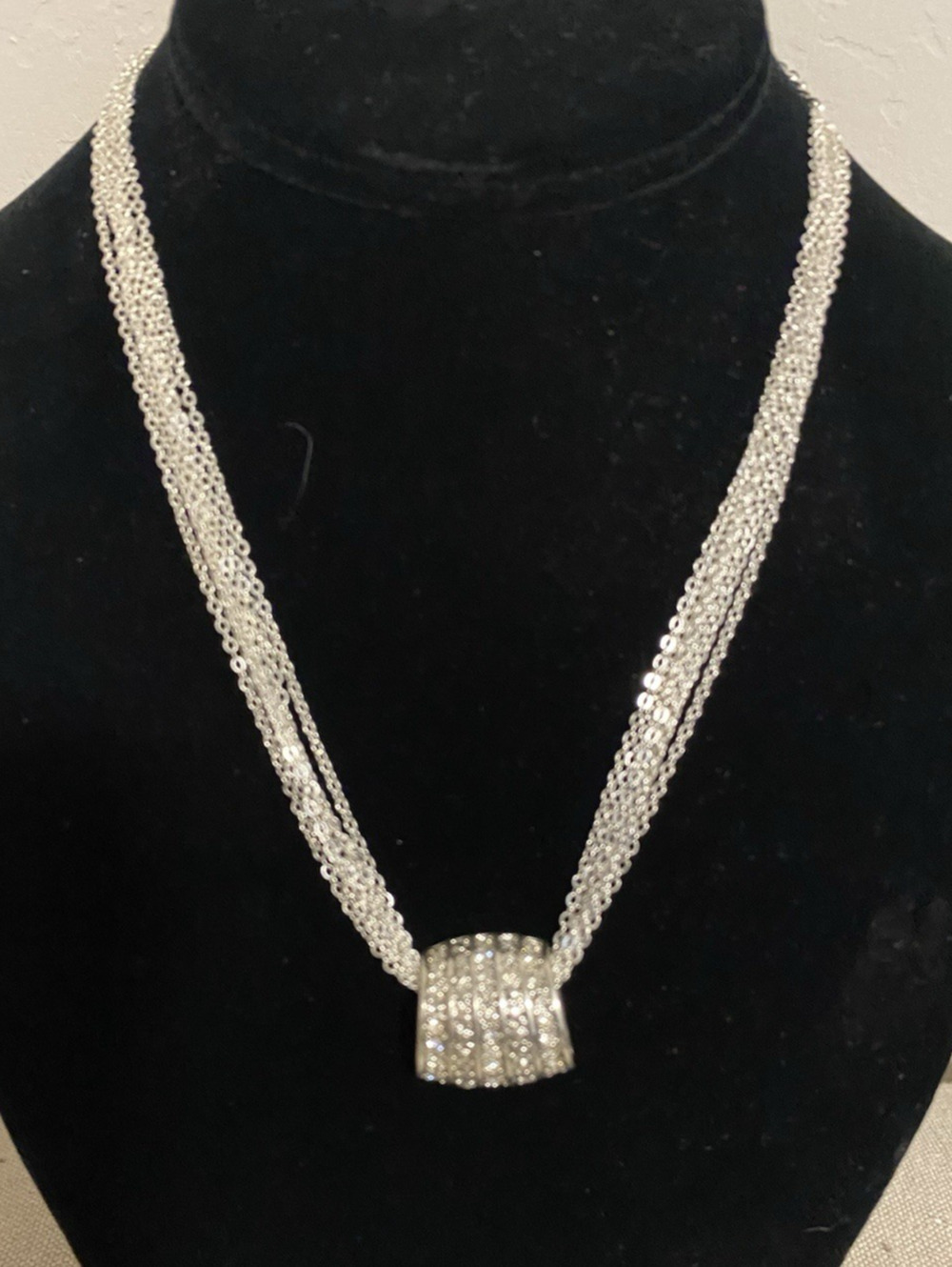 NIB Avon Edwardian DAY TO NIGHT Faux Diamond Cluster 18" MultiStrand Necklace